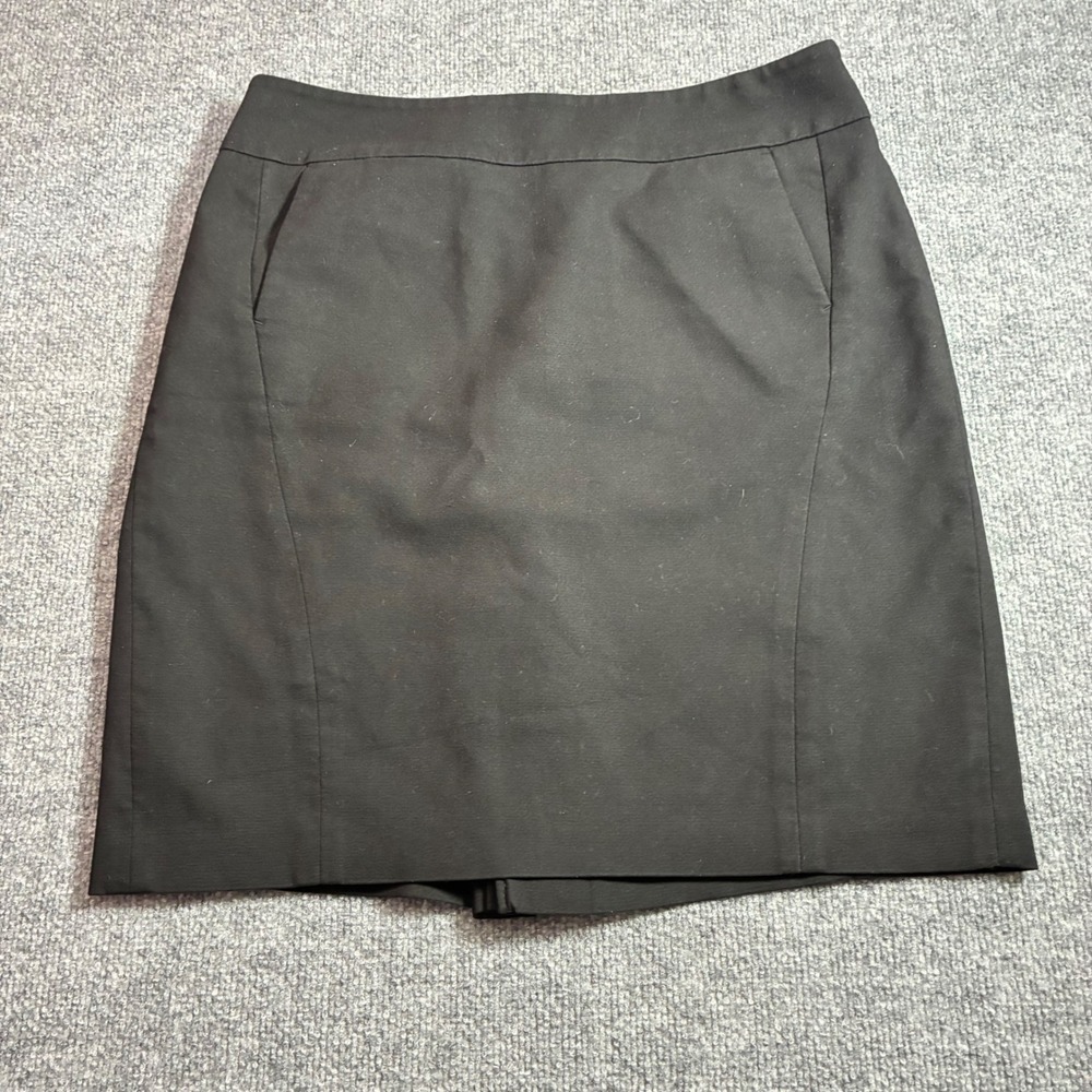Ann Taylor LOFT Pencil Skirt‎ Womens 12P Black Stretch Career Pockets